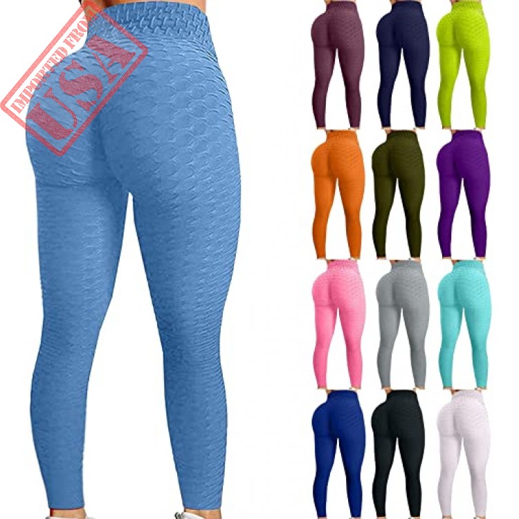 Famous TikTok Leggings, Yoga Pants for Women High Waist Tummy Control Booty  Bubble Hip Lifting Workout Running Tights