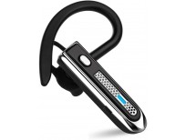 HonShoop Bluetooth Headset， Wireless Bluetooth Earpiece V5.0 Hands-Free Earphones Ultralight Hands Free Business Earphone with Mic for Business/Office/Driving (Black)