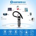 HonShoop Bluetooth Headset， Wireless Bluetooth Earpiece V5.0 Hands-Free Earphones Ultralight Hands Free Business Earphone with Mic for Business/Office/Driving (Black)