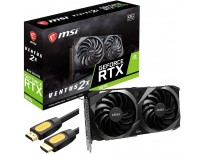 MSI GeForce RTX 3070 Ventus 2X OC Gaming Graphics Card, 8GB GDDR6, Ray Tracing, VR Ready, PCIe 4.0, 3X DisplayPort 1.4, 1x HDMI 2.1 8K, TORX Fan 3.0, Overclocked, Mytrix HDMI Cable