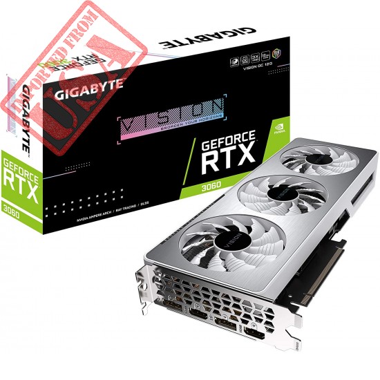 GIGABYTE GeForce RTX 3060 Vision OC 12G Graphics Card, 3X WINDFORCE Fans, 12GB 192-bit GDDR6, GV-N3060VISION OC-12GD Video Card