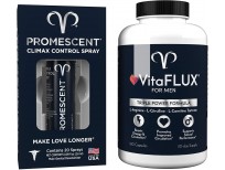 Promescent Delay Spray for Men (2.6ml) + VitaFLUX Triple Power Nitric Oxide Supplement for Male Performance, Lidocaine Spray to Last Longer with Men’s Daily Vitamin Packed with Amino Acids for Stamina