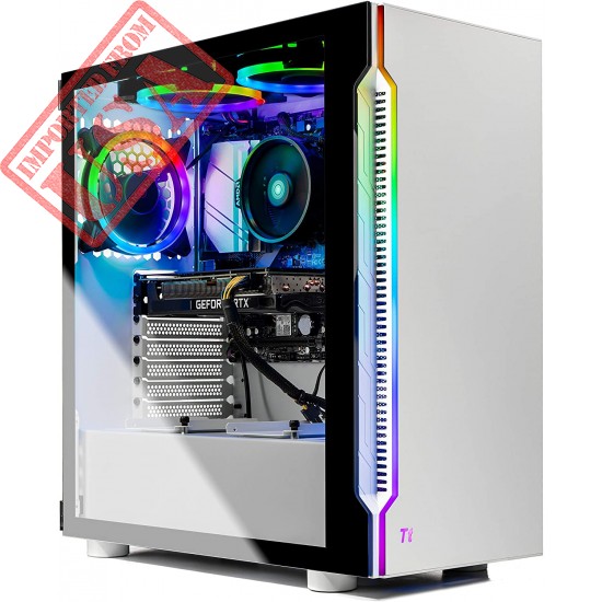 SkyTech Archangel 3.0 Gaming Computer PC Desktop - Ryzen 7 3700X 8-Core 3.6GHz, RTX 3060 12GB, 1TB SSD, 16GB DDR4 3000, B550 MB, RGB Fans, AC WiFi, 600W Gold PSU, Windows 10 Home 64-bit, White