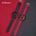 Fullmosa Compatible Apple Watch Band 40mm 38mm 44mm 42mm Leather Compatible iWatch Band/Strap Compatible Apple Watch SE & Series 6 5 4 3 2 1 with TPU Watch Case, 38mm 40mm, Black + Rose Gold Buckle