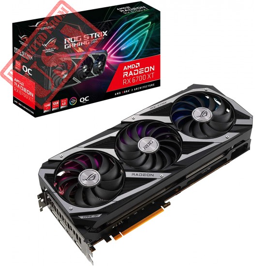 ASUS ROG Strix AMD Radeon RX 6700 XT OC Edition Gaming Graphics Card AMD RDNA 2, PCIe 4.0, 12GB GDDR6, HDMI 2.1, DisplayPort 1.4a, Axial-tech Fan Design, 2.9-Slot, Super Alloy Power II, GPU Tweak II