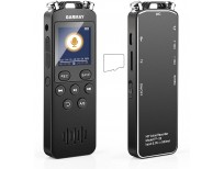 2021 Upgrade 48GB Digital Voice Recorder 1536kbps Mini Audio Recorder for Conference, Meeting Interview, Transferred USB Files / 3.5mm Plug / MP3 Player / Password / Variable Speed ​​/ Cycle Play Mode