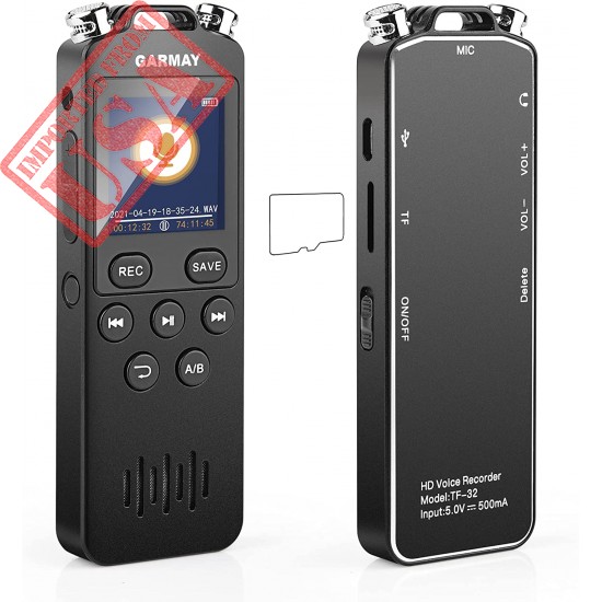 2021 Upgrade 48GB Digital Voice Recorder 1536kbps Mini Audio Recorder for Conference, Meeting Interview, Transferred USB Files / 3.5mm Plug / MP3 Player / Password / Variable Speed ​​/ Cycle Play Mode