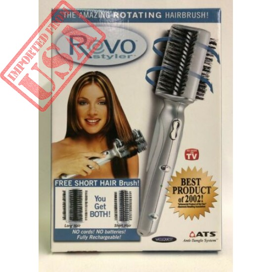 Revo Styler Rotating Hairbrush Rechargeable VHS Anti Tangle System Bonus Brush
