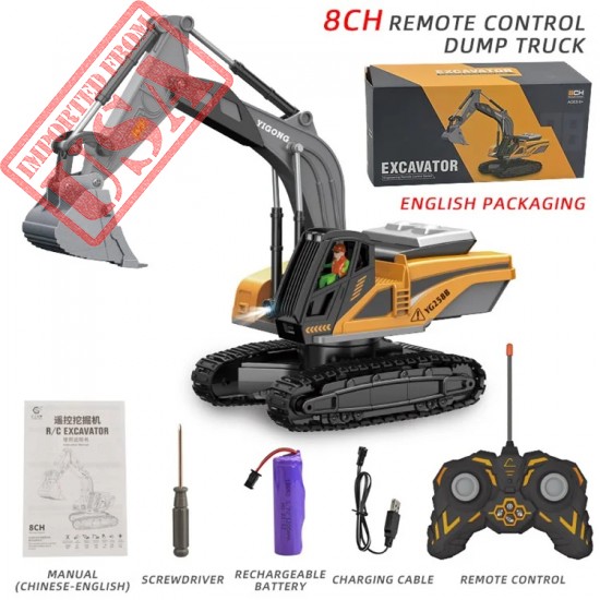 Remote Control Excavator Alloy Components Vehicle Tractor Toy For Boys And Girls